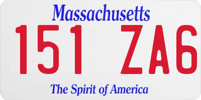 MA license plate 151ZA6