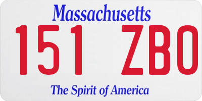 MA license plate 151ZB0
