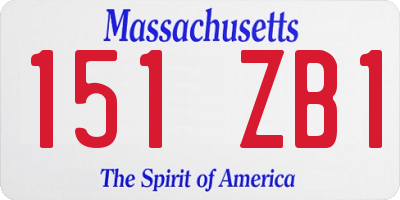 MA license plate 151ZB1