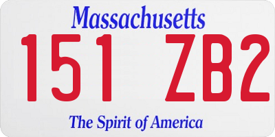 MA license plate 151ZB2