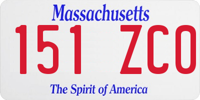 MA license plate 151ZC0