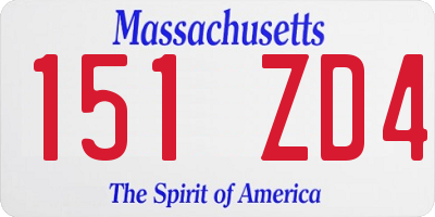 MA license plate 151ZD4