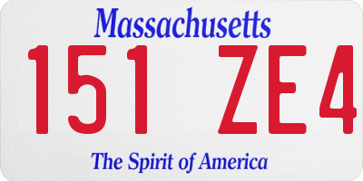 MA license plate 151ZE4