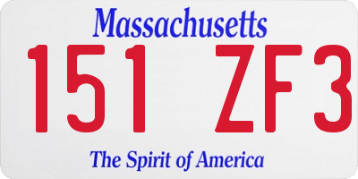 MA license plate 151ZF3