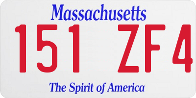 MA license plate 151ZF4