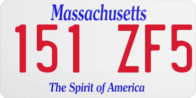 MA license plate 151ZF5