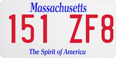 MA license plate 151ZF8