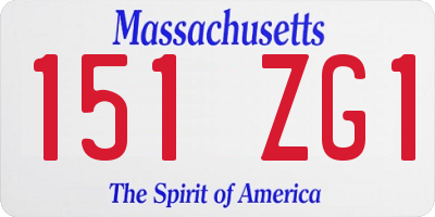 MA license plate 151ZG1