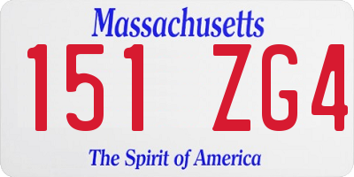 MA license plate 151ZG4
