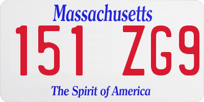 MA license plate 151ZG9