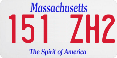 MA license plate 151ZH2