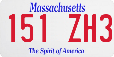 MA license plate 151ZH3