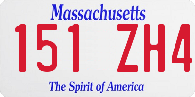 MA license plate 151ZH4