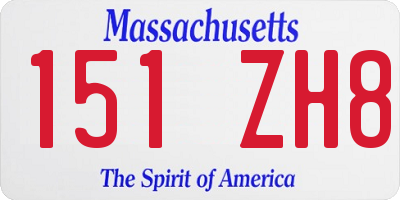 MA license plate 151ZH8