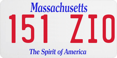 MA license plate 151ZI0