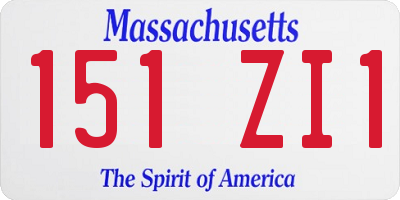 MA license plate 151ZI1