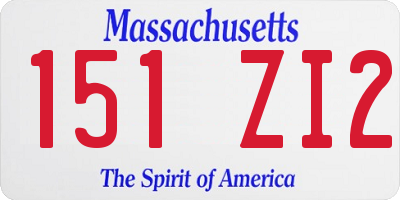 MA license plate 151ZI2