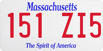 MA license plate 151ZI5