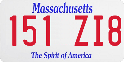 MA license plate 151ZI8