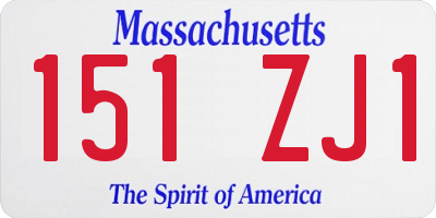 MA license plate 151ZJ1