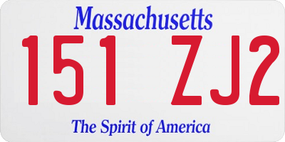 MA license plate 151ZJ2