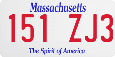 MA license plate 151ZJ3