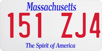 MA license plate 151ZJ4