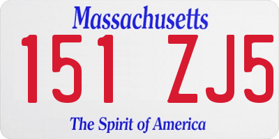 MA license plate 151ZJ5