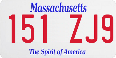 MA license plate 151ZJ9