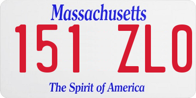 MA license plate 151ZL0