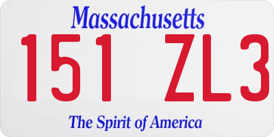 MA license plate 151ZL3