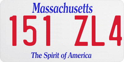 MA license plate 151ZL4