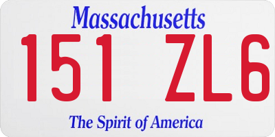 MA license plate 151ZL6