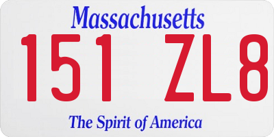 MA license plate 151ZL8