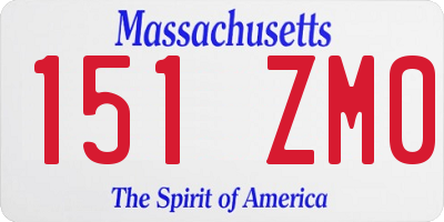 MA license plate 151ZM0