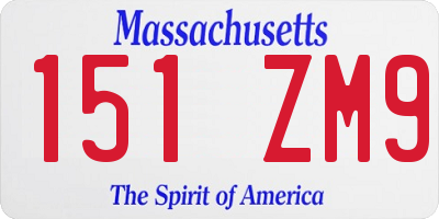 MA license plate 151ZM9
