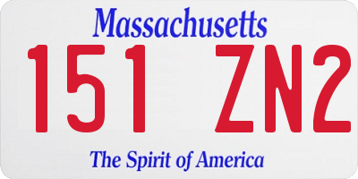 MA license plate 151ZN2
