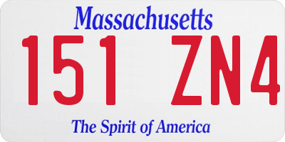 MA license plate 151ZN4