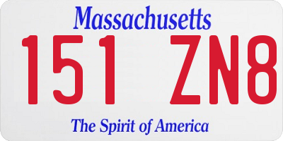 MA license plate 151ZN8