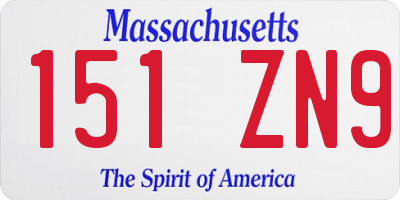MA license plate 151ZN9