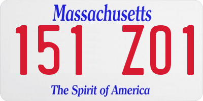 MA license plate 151ZO1