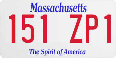MA license plate 151ZP1