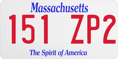 MA license plate 151ZP2