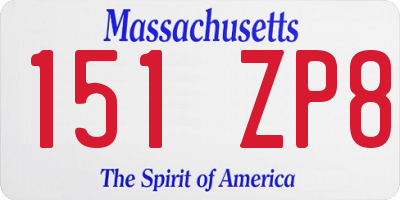 MA license plate 151ZP8