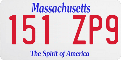 MA license plate 151ZP9