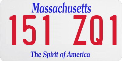 MA license plate 151ZQ1