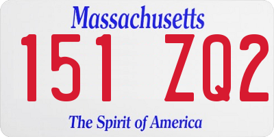 MA license plate 151ZQ2
