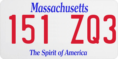 MA license plate 151ZQ3