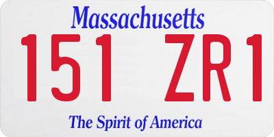 MA license plate 151ZR1