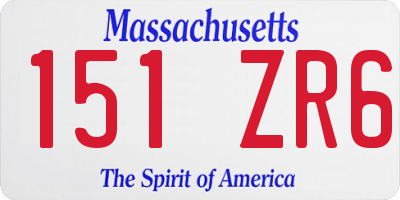 MA license plate 151ZR6